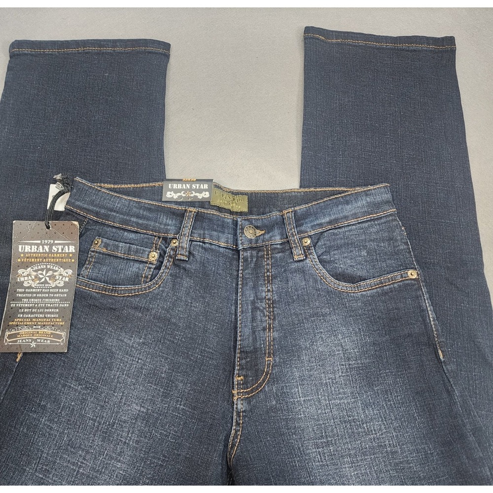 Urban Star‎ Relaxed Fit Jeans Dark Indigo Blue Stretch Denim Mens 32x30